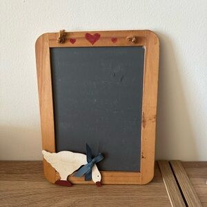 Charming Wooden Chalkboard with Goose Accent